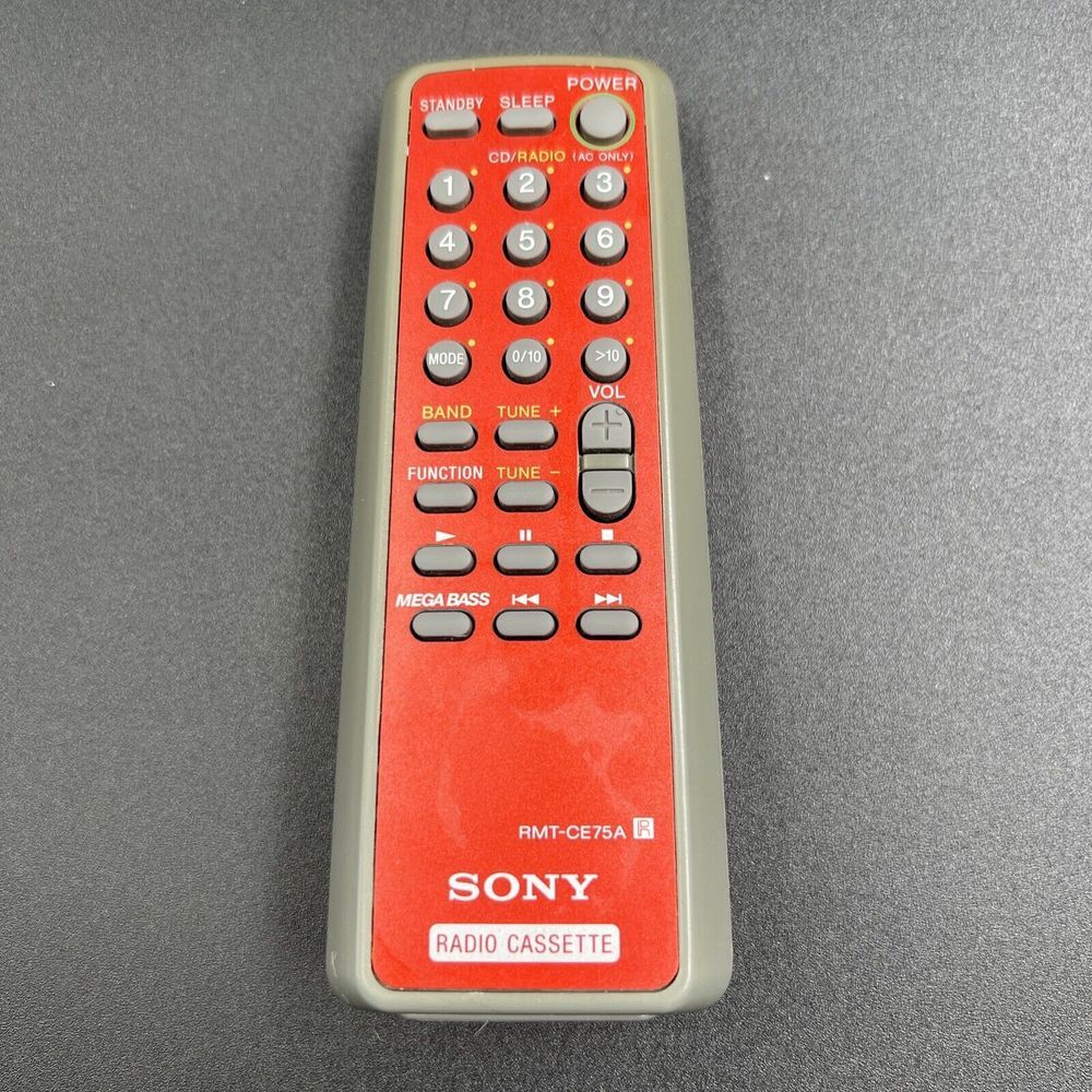 Sony OEM RMT-CE75A Gray With‎ Red Inlay Remote Control